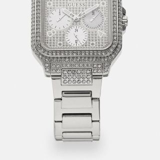 ĐỒNG HỒ NỮ CAO CẤP GUECC DÂY THÉP BẠC VÀ VÀNG MẶT VUÔNG CHONOGRAPH FULL ĐÁ