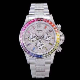 ĐỒNG HỒ NAM SIÊU CẤP RÔLET AUTOMATIC FULL XOÀN VIỀN ĐÁ RAINBOW MÁY CƠ