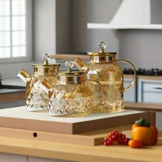 Bình Ca Thuỷ Tinh Kim Cương Vàng Núm 1.4l DC (THÙNG 24C)