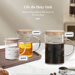 Ca Thủy Tinh Chia Vạch Quai Kèm Nắp 350ml FG5550 (THÙNG 125C)