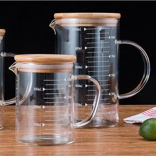 Ca Thủy Tinh Chia Vạch Quai Kèm Nắp 350ml FG5550 (THÙNG 125C)