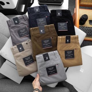 Quần dài kaki nam. Mẫu quần thêu với chất kaki dày dặn, mịn, co giãn tốt, thiết kế form ống thoải mái.