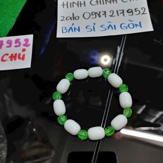 Chuỗi đeo tay phong thủy mix đá trắng nha