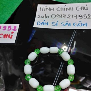 Chuỗi đeo tay phong thủy mix đá trắng nha