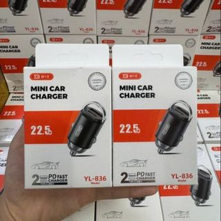 Tẩu sạc xe hơi BYZ 22.5W 2 cổng TypeC - USB YL 836