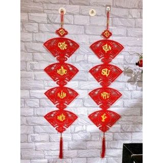 Set dây liễn quạt treo trang trí Tết ( 4 quạt, CMNM or VSNY ) size Lớn - T100