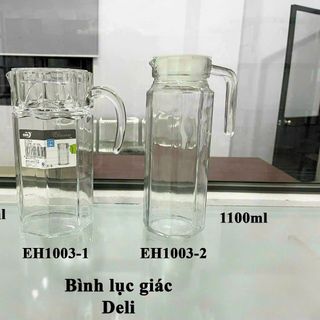 Bình Ca Thủy Tinh Lục Lăng EH 1003-1 Trắng 1250 ml (THÙNG 12C )