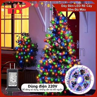 DÂY ĐÈN LED RỄ CÂY 50M 1500 LED ĐỦ MÀU REMOTE ĐIỀU KHIỂN