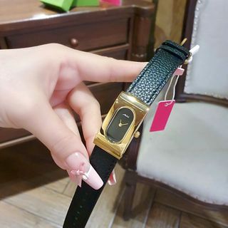 ĐỒNG HỒ NỮ CHÍNH HÃNG MISHALI DÂY DA MẶT CN NIỀNG VÀNG FULLBOX