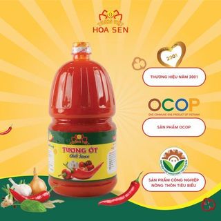 Thùng 6 Bình Tương Ớt Đặc Biệt 2kg Siêu Cay Tương Việt Hoa Sen