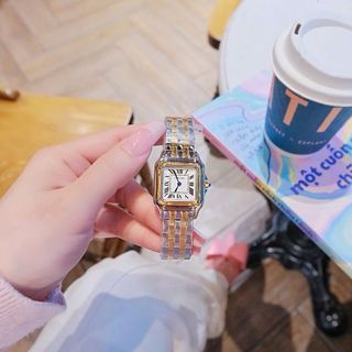 ĐỒNG HỒ NỮ CAO CẤP CATIƠR VUÔNG DÂY THÉP DEMI MẶT TRẮNG