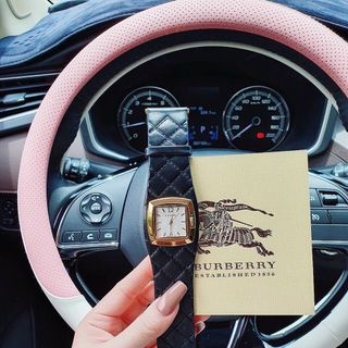 ĐỒNG HỒ NỮ CAO CẤP BUBBERI COLLIER DÂY DA MẶT VUÔNG NIỀNG THÉP VÀNG