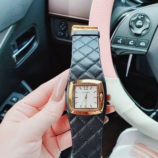 ĐỒNG HỒ NỮ CAO CẤP BUBBERI COLLIER DÂY DA MẶT VUÔNG NIỀNG THÉP VÀNG