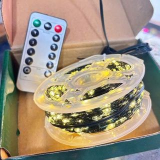 DÂY ĐÈN LED RỄ CÂY 50M 1500 LED MÀU VÀNG REMOTE ĐIỀU KHIỂN