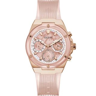 ĐỒNG HỒ NỮ CAO CẤP GUECC ECO DÂY NHỰA TRONG MẶT CHONOGRAP