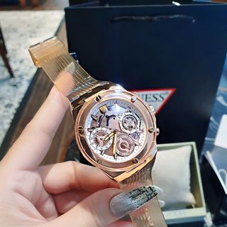 ĐỒNG HỒ NỮ CAO CẤP GUECC ECO DÂY NHỰA TRONG MẶT CHONOGRAP