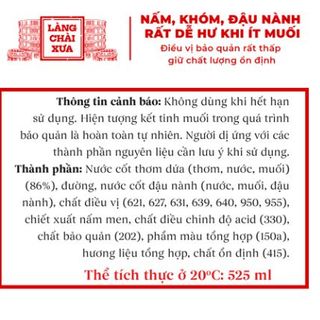 NƯỚC MẮM CHAY 3 TRONG 1 525ML - LÀNG CHÀI XƯA