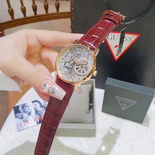 ĐỒNG HỒ NAM CAO CẤP GUECC QUARZT DÂY DA MẶT GIẢ CƠ TRÒN