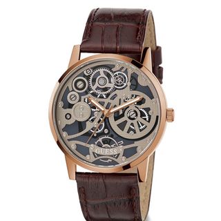 ĐỒNG HỒ NAM CAO CẤP GUECC QUARZT DÂY DA MẶT GIẢ CƠ TRÒN