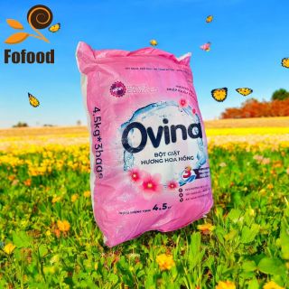 Bột giặt Ovina hương hoa hồng (Túi 4,5kg/Bao 3 túi)