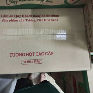 Thùng 15 hủ Tương Hột Thùng 850ml Tương Việt Hoa Sen