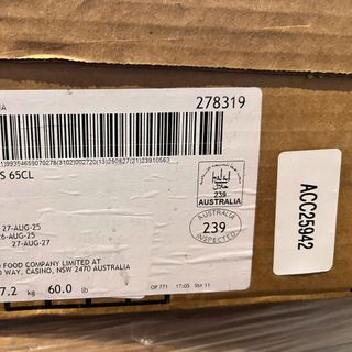 Thịt bò vụn Úc 65CL, 12 thùng ( 27.2kg/thùng )