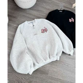 Áo SWETER nữ hình NƠ HỒNG in pét xịn