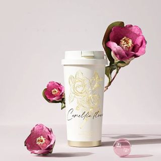 Ly giữ nhiệt hoạt tiết hoa sơn trà GERM GE-23AW-B77