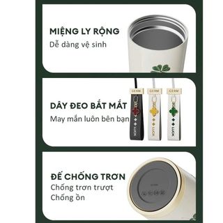 Ly giữ nhiệt họa tiết cỏ bốn lá GERM GE-23AW-B76