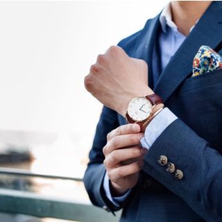 ĐỒNG HỒ NAM NỮ CAO CẤP D WELLINGTON DAPPER DÂY DA KIM XANH CÓ LỊCH FULLBOX HỘP NƠ