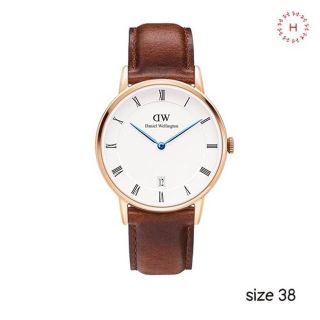 ĐỒNG HỒ NAM NỮ CAO CẤP D WELLINGTON DAPPER DÂY DA KIM XANH CÓ LỊCH FULLBOX HỘP NƠ