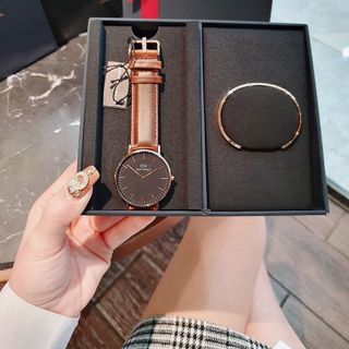 SET DANIEL W CAO CẤP DA PETITE VÀ CUFF FULLBOX HỘP NƠ ĐỎ