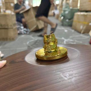 KHAY MỨT TRÒN GIẢ GỖ NẮP VÀNG