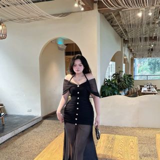 Đầm lưới dài trễ vai quyến rũ có big size