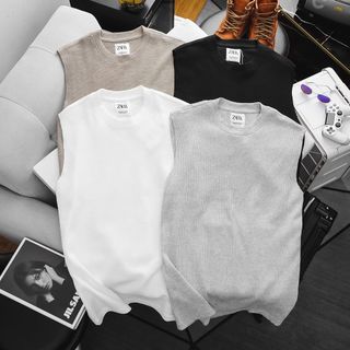 Ba lỗ nam. Chất 100% cotton dày vừa mình, vải dệt kim tổ ong đồng chất