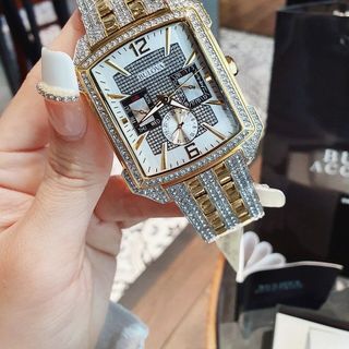 ĐỒNG HỒ NAM SIÊU CẤP BULODA DEMI VÀNG MẶT CHỮ NHẬT ĐÍNH ĐÁ FULLBOX