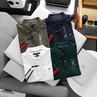 Polo nam.  Chất liệu pique đồng chất