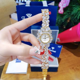 SET VALENTINE ĐỒNG HỒ NỮ CHÍNH HÃNG FUNMEI F2053 ĐÍNH SWAROSKI KÈM DÂY CHUYỀN FULLBOX