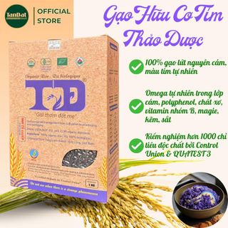 (1KG) Gạo Hữu Cơ Tím Thảo Dược Cao Cấp Giàu Anthocyanin Dinh Dưỡng Tốt Cho Tim Mạch Não Bộ