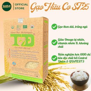 (1KG) Gạo ST25 Hữu Cơ Cao Cấp Cơm Dẻo Mềm Thơm Tự Nhiên Giàu Dinh Dưỡng Tốt Cho Sức Khỏe