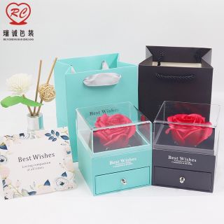 HỘP HOA CÓ NGĂN KÉO ĐỰNG QUÀ TẶNG VALENTINE