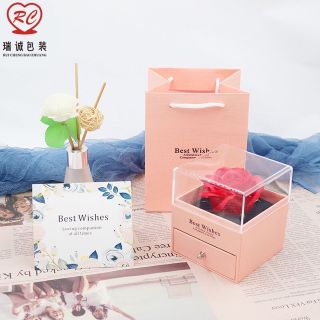 HỘP HOA CÓ NGĂN KÉO ĐỰNG QUÀ TẶNG VALENTINE