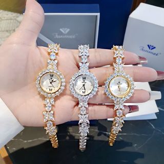 SET VALENTINE ĐỒNG HỒ NỮ CHÍNH HÃNG FUNMEI F2055 ĐÍNH SWAROSKI ĐI KÈM DÂY CHUYỀN FULLBOX TEM HÃNG