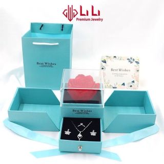 HỘP HOA MỞ CÓ NGĂN KÉO ĐỰNG QUÀ TẶNG VALENTINE