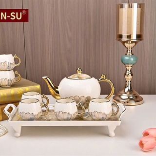 Bộ Ấm Chén Khay CN Sứ Trắng J3C-1 (THÙNG 12B)