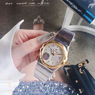 QUÀ VALENTINE ĐỒNG HỒ NAM NỮ CHÍNH HÃNG FUNMEI FIV DÂY THÉP VÀNG VÀ DEMI FULLBOX TEM