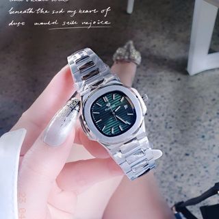QUÀ VALENTINE ĐỒNG HỒ CHÍNH HÃNG FUNMEI COUPLE F8020 DÂY THÉP BẠC MAT VUÔNG FULLBOX TEM
