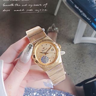 QUÀ VALENTINE ĐỒNG HỒ NAM NỮ CHÍNH HÃNG FUNMEI FIV DÂY THÉP VÀNG VÀ DEMI FULLBOX TEM