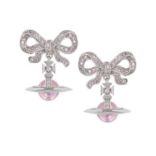 QUÀ VALENTINE HOA TAI VÀ DÂY CHUYỀN SIÊU CẤP VIVIENNE MẶT NƠ ĐÁ FULLBOX