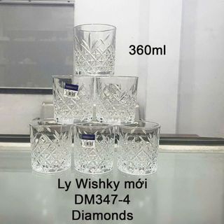 BỘ 6 LY THUỶ TINH WISHKY DIAMONDS DM347-4 (T12)